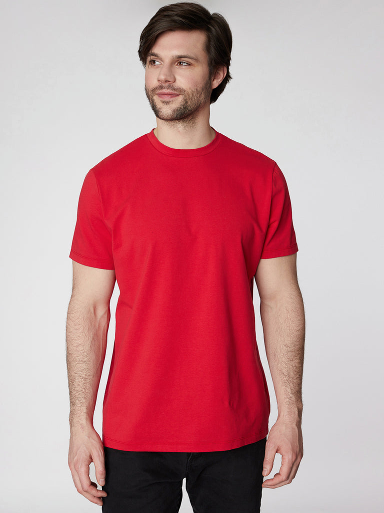 Round neck cotton T-shirt, short sleeves