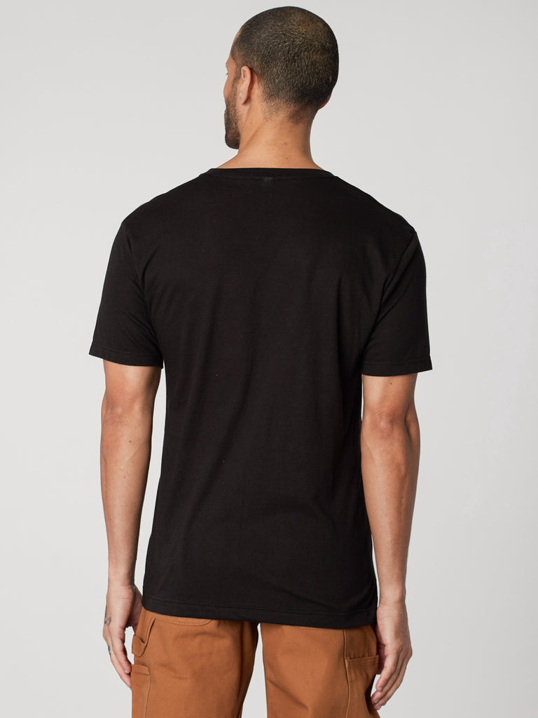 T-shirt deluxe en mélange de coton col en V (7517620404448)