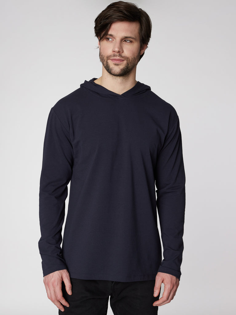 Hooded cotton t-shirt, long sleeves
