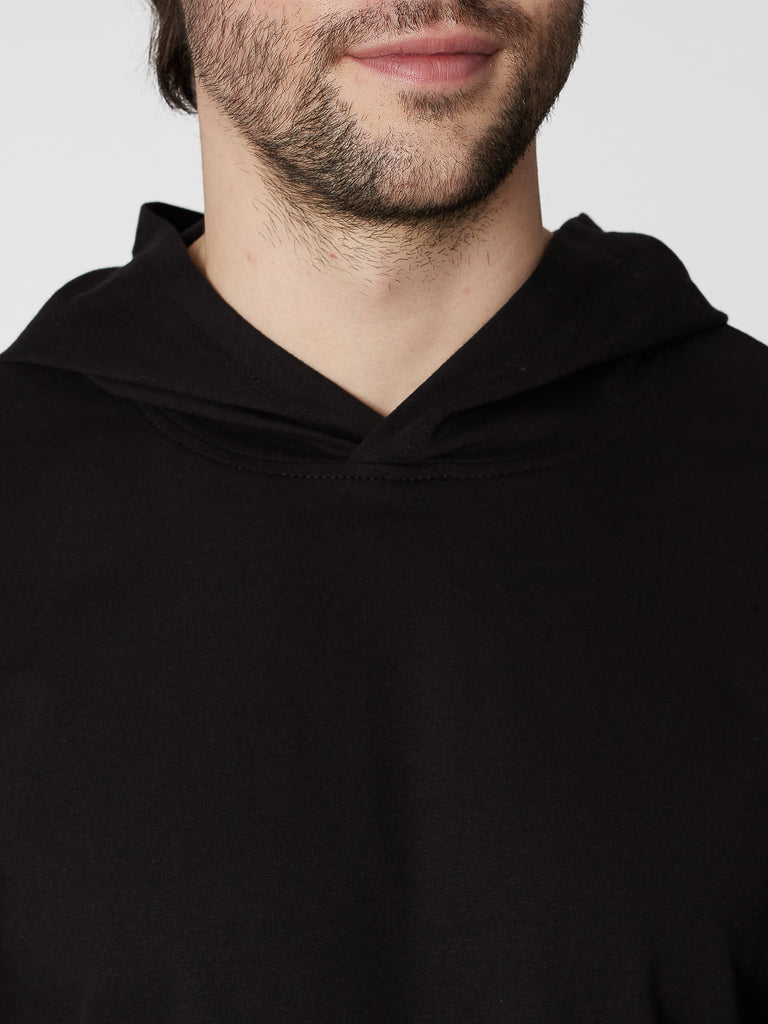 Hooded cotton t-shirt, long sleeves